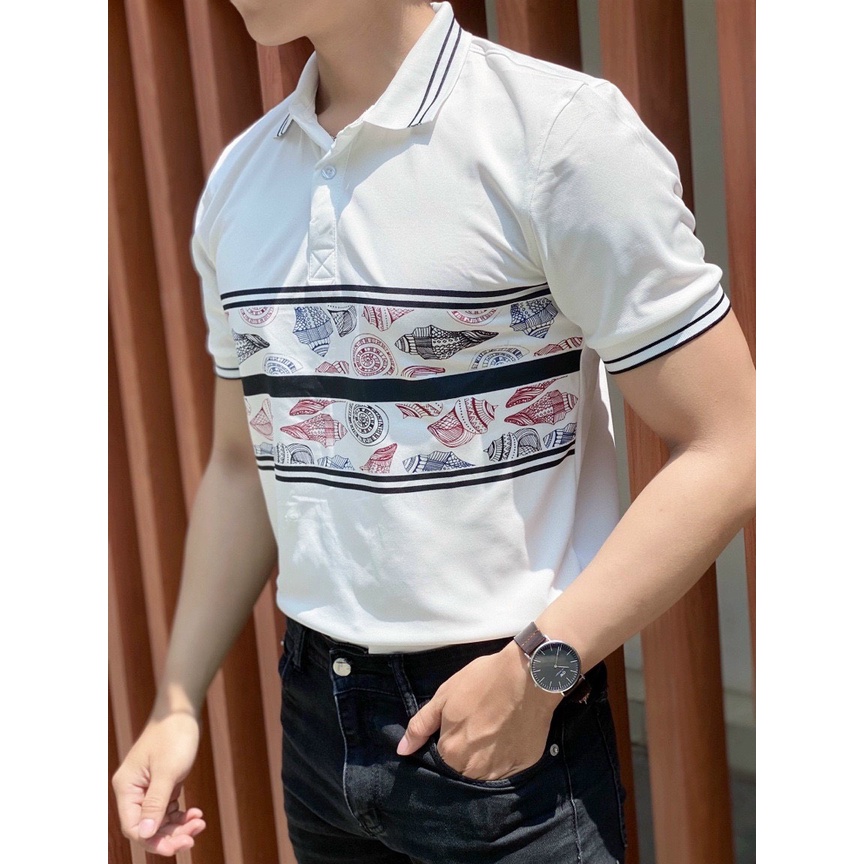 Áo thun nam áo POLO nam phối cổ bẻ TRẮNG CAO CẤP, chất cotton cá sấu, mẫu mới hot trend, sang trọng đẳng cấp