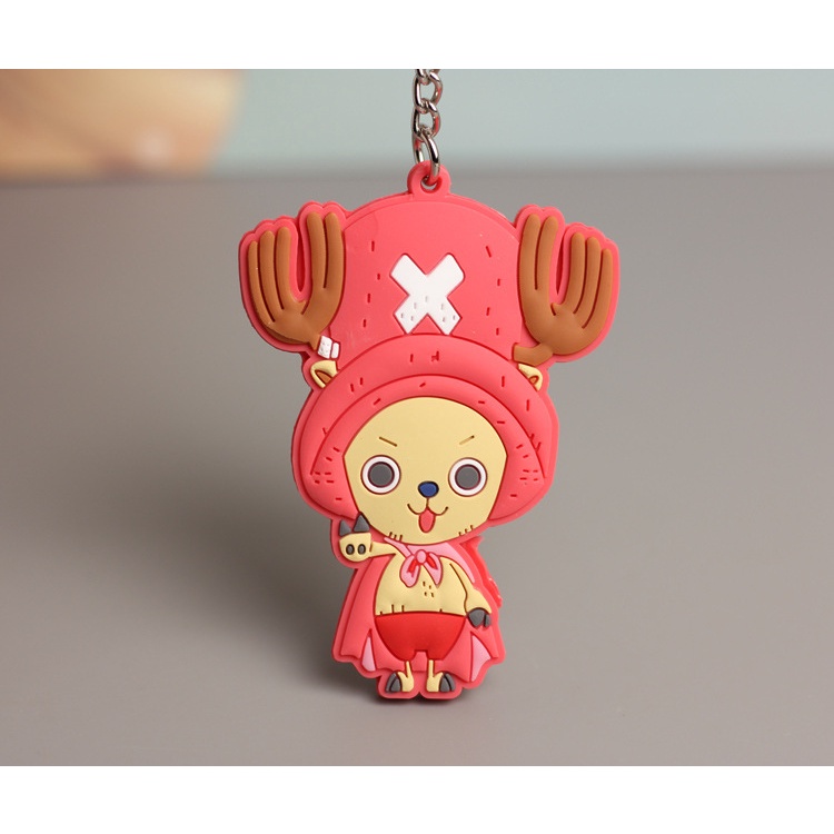 Set 2 Móc Khóa Hình Nhân Vật Luffy Zoro Chopper Hai Mặt Trong Phim Hoạt Hình One Piece