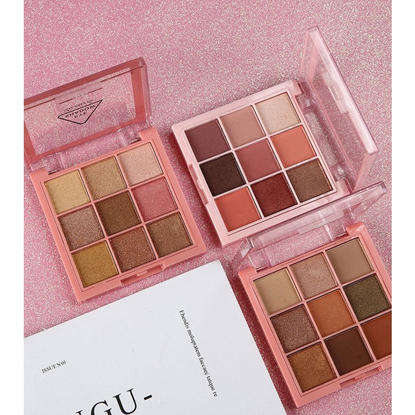 Bảng Phấn Mắt 9 ô VUÔNG NUDE Lameila nội địa kèm cọ tán sỉ Kang | BigBuy360 - bigbuy360.vn