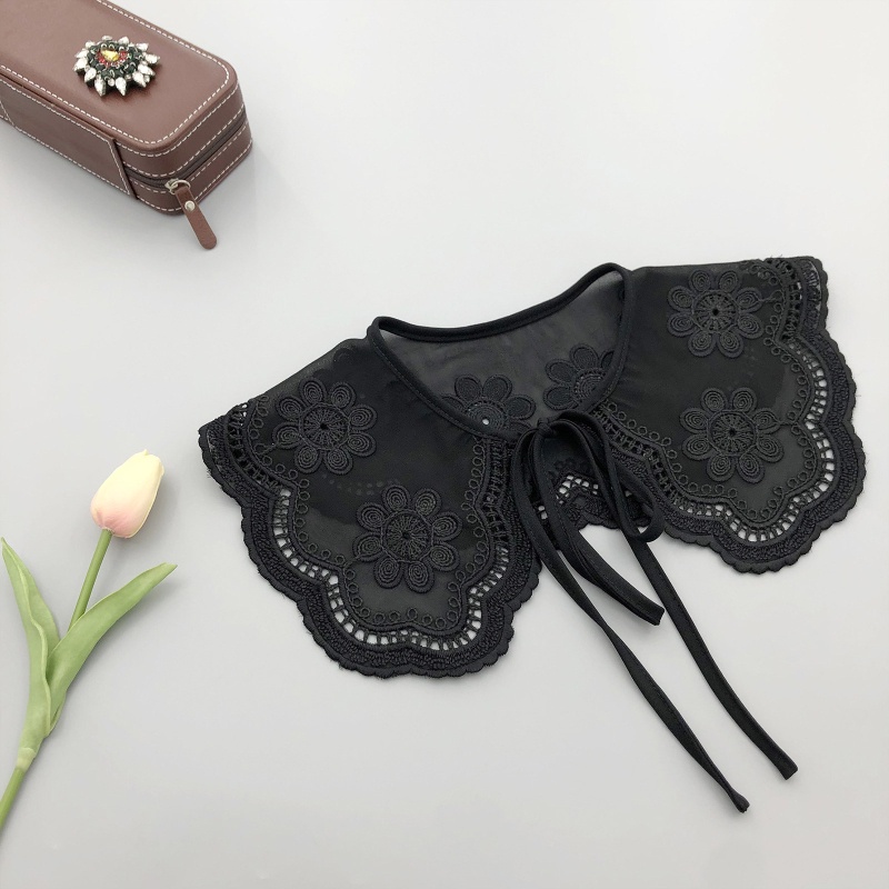 Cổ Áo Sơ Mi Giả Thêu Họa Tiết Trang Trí Cho Bé Gái