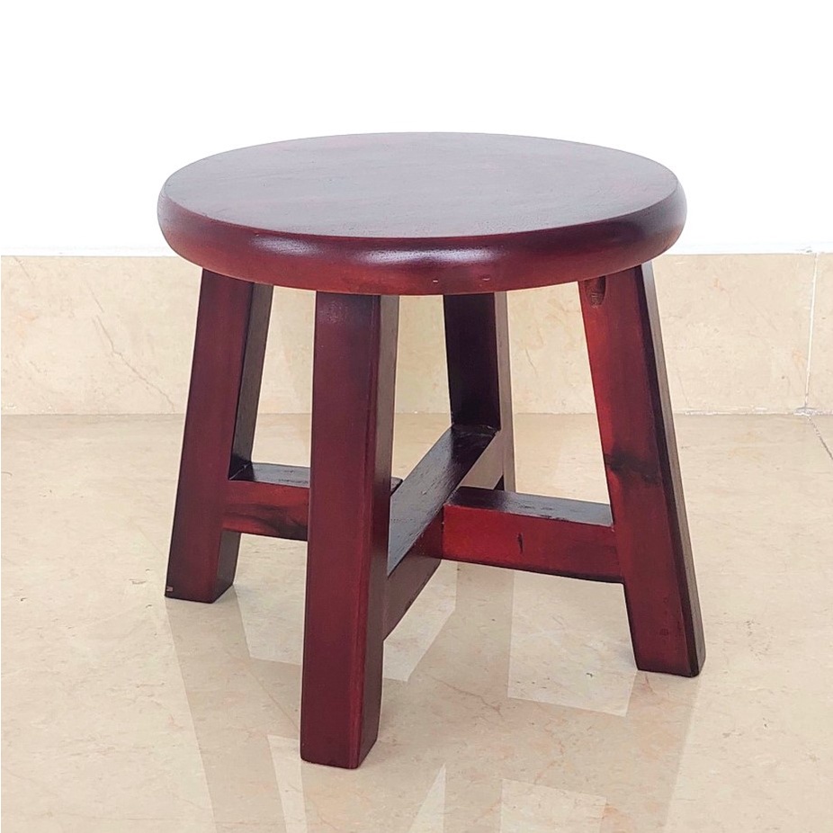 Ghế Đôn Gỗ Mặt Tròn Cao 24.5cm, Ghế Cafe Phố - Hàng VN Xuất Khẩu