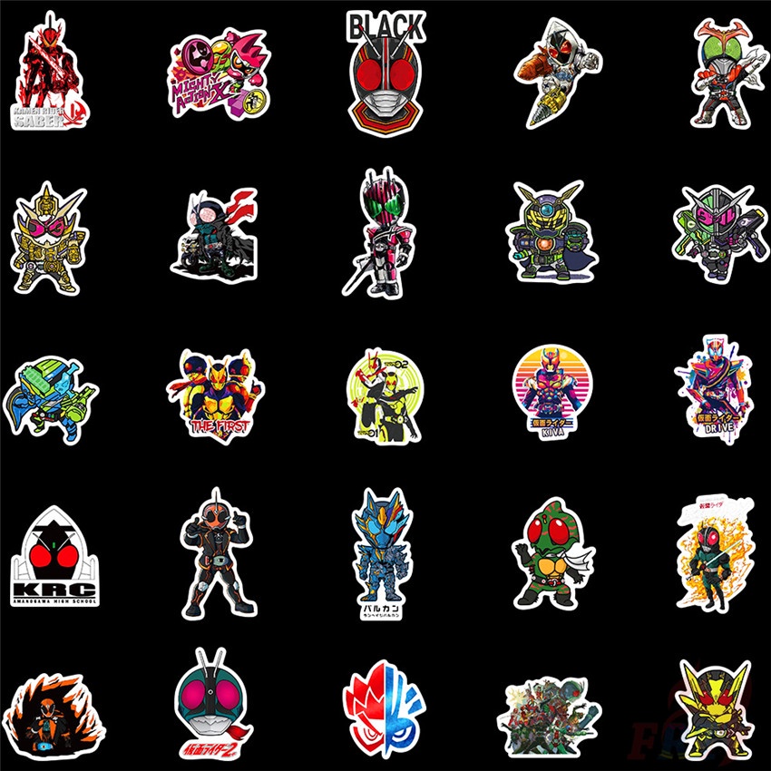 50 Cái / Bộ ❉ Hình Dán Rider Series 03 ❉ Sticker Dán Trang Trí DIY Hình Kamen Rider Thời Trang