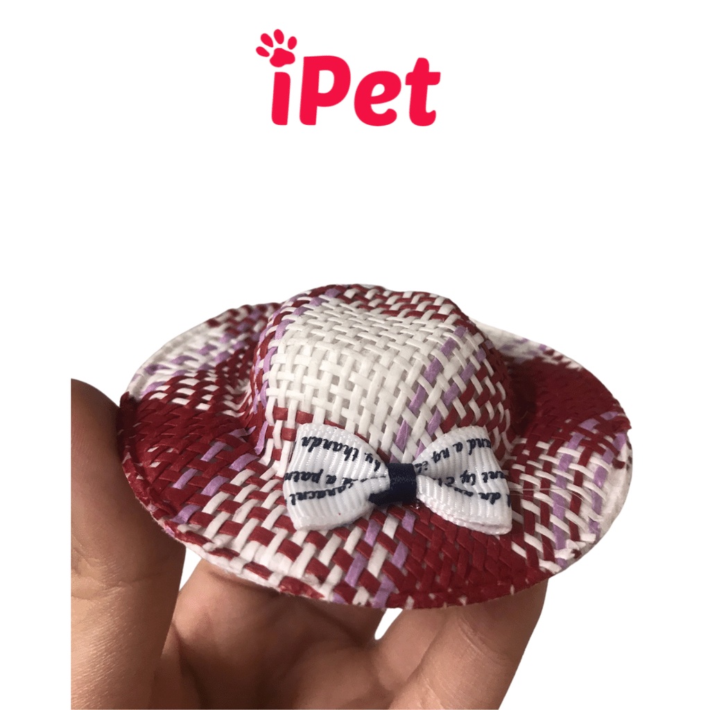 Nón Mũ Thời Trang Cho Thú Cưng Chó Mèo Gắn Nơ Dễ Thương - iPet Shop