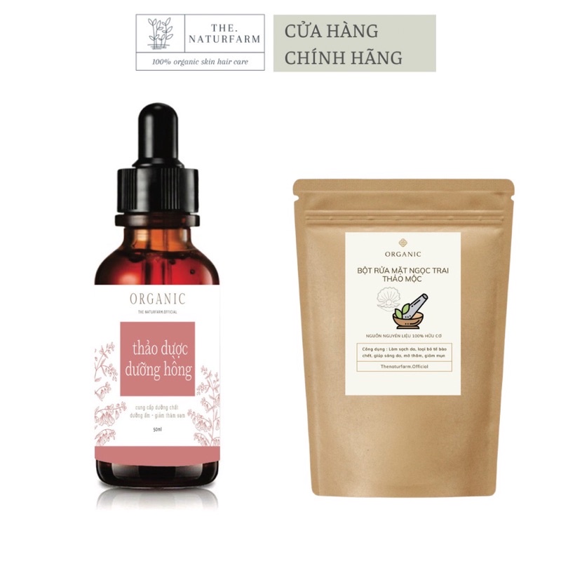 Combo thuốc bắc dưỡng & bột rữa mặt ngọc trai thảo mộc - mỹ phẩm thiên nhiên handmade