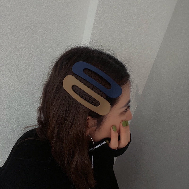 Kẹp Tóc Mái Màu Nhám Cỡ Lớn Xinh Xắn Cho Nữ