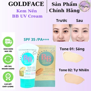 Kem nền dưỡng trắng da che khuyết điểm bb goldface 40ml