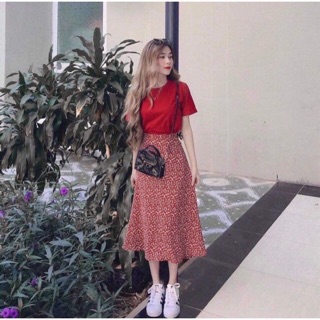 Set áo chân váy hoa nhí siêu hott