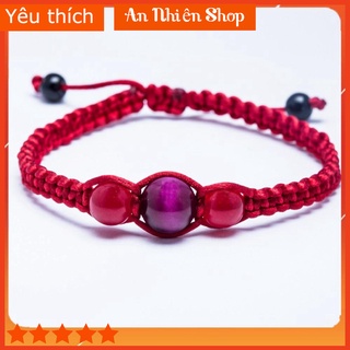 - Vòng tay Handmade 3 hạt đá ngũ hành phong thuỷ - Mệnh mộc - VT13