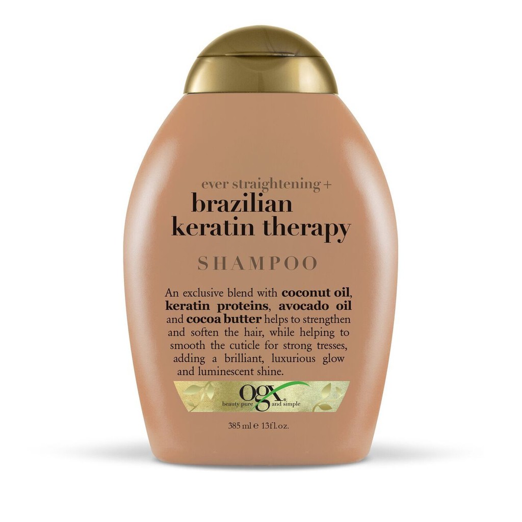Dầu Gội Dưỡng Tóc OGX Ever Straightening Brazilian Keratin Therapy Shampoo & Conditioner 385ml