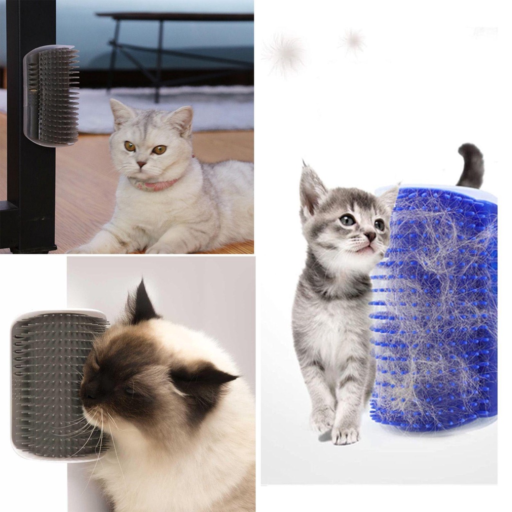Bộ 3 Lược Chải Lông Thú Cưng Gắn Góc Tường Tiện Dụng