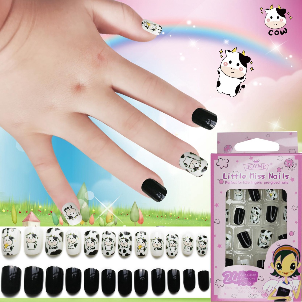 OCEANMAP Móng Tay Giả Che Phủ Toàn Diện Màu Kẹo Dễ Thương Cho Bé