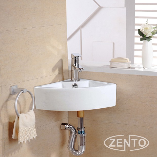 Chậu lavabo góc treo tường Zento LV6096