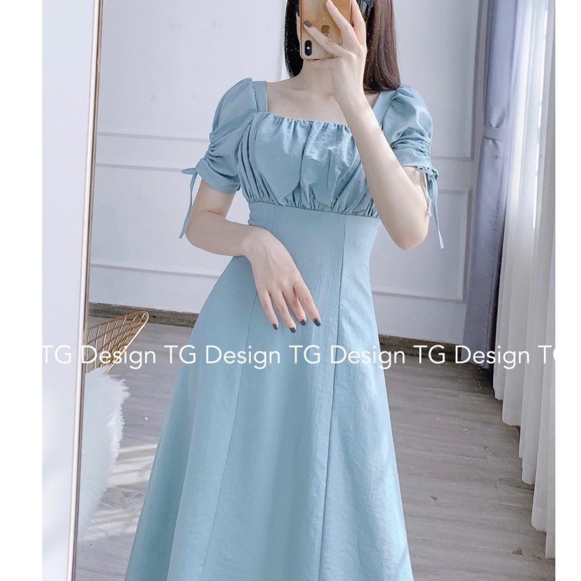 Váy đũi lụa đi biển nhún ly ngực tôn dáng , đầm công sở thiết kế