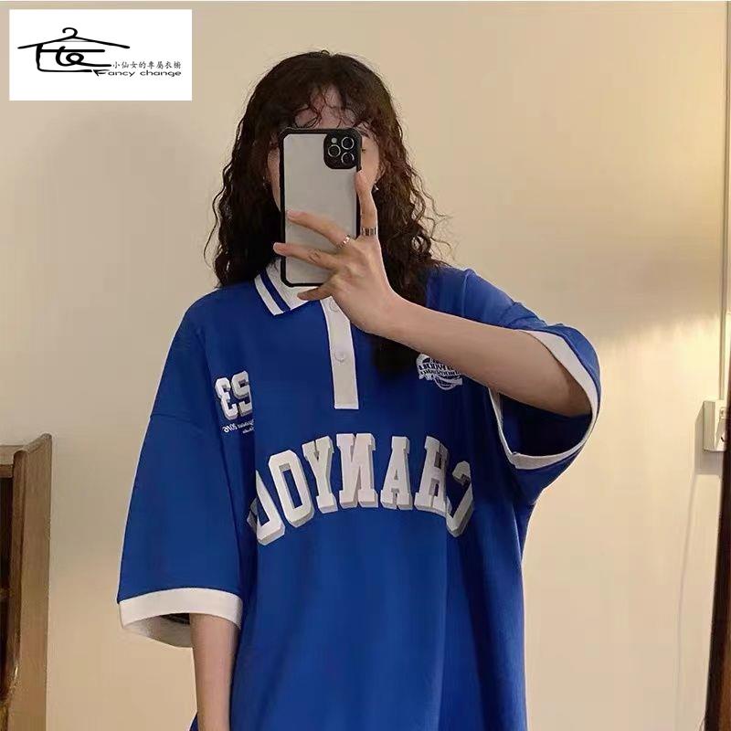 Áo Thun POLO Cotton Tay Ngắn Phong Cách Retro Đường Phố Thời Trang Xuân Hè Cho Nữ