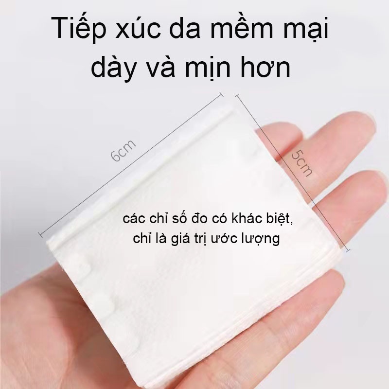 Bông Tẩy Trang 222 Miếng 3 Lớp 2 Mặt Chất Liệu Cotton Bông Tự Nhiên Túi -Tặng Mặt Nạ
