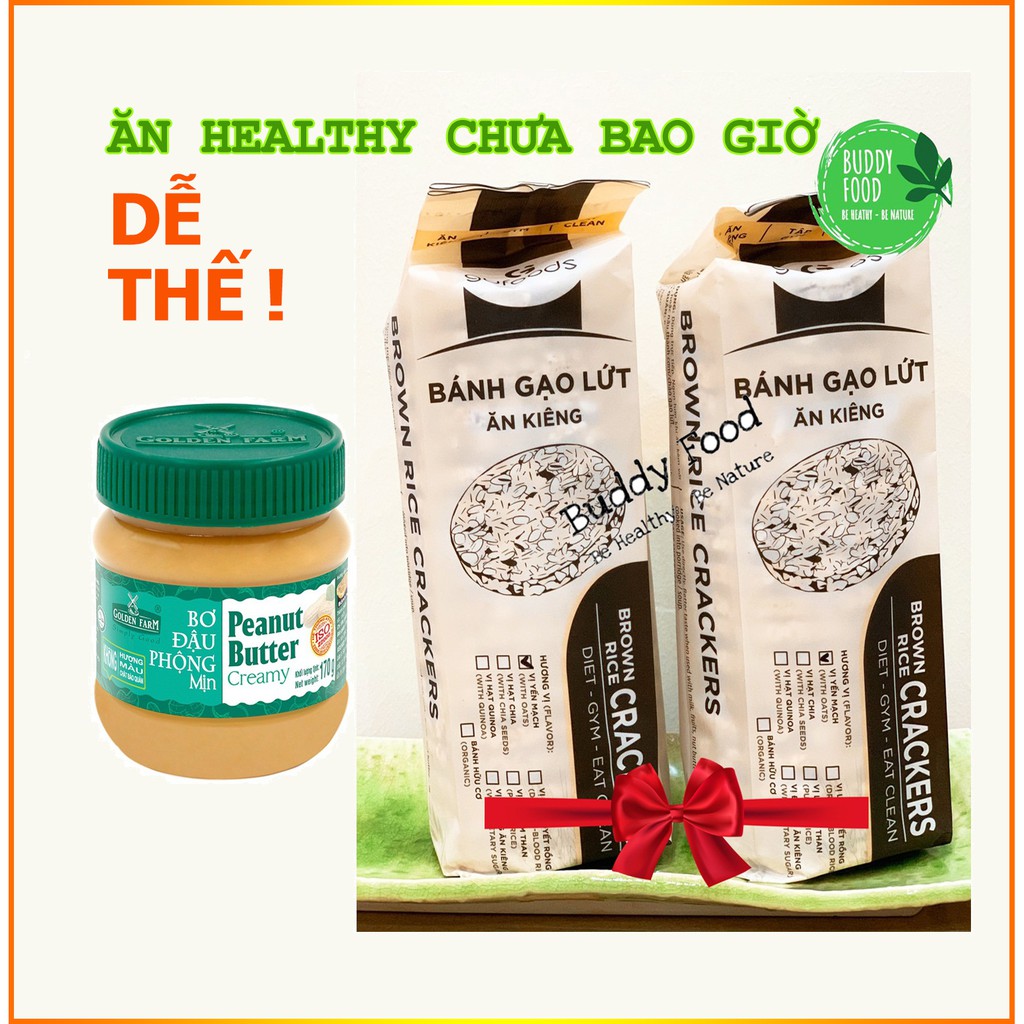 Combo Bơ Đậu Phộng Bánh Gạo Lứt Nguyên Hạt