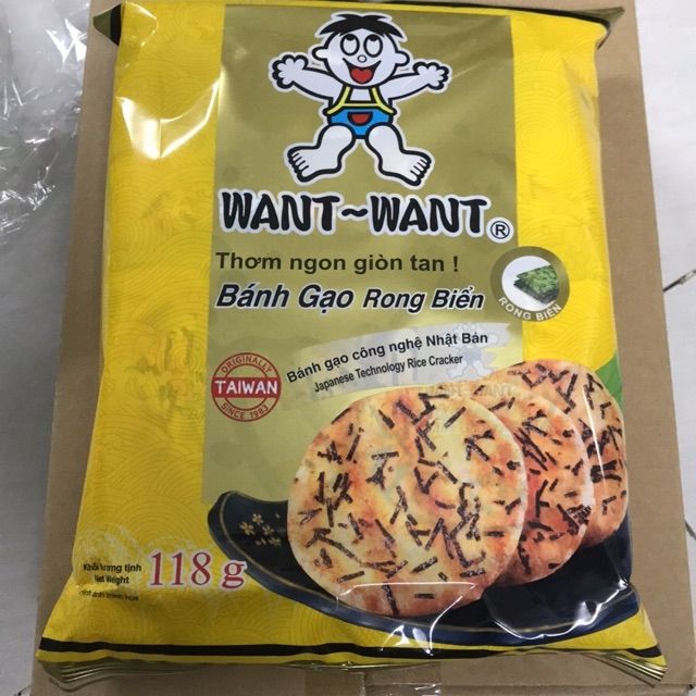 [Mã GROXUAN1 giảm 8% đơn 150K] Bánh gạo rong biển Want _ want bịch 118g