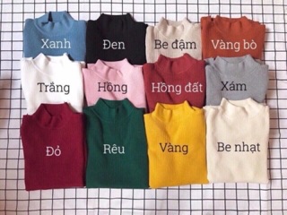 Áo Len Cổ 3cm hàng đẹp dày mềm co giãn cho nữ
