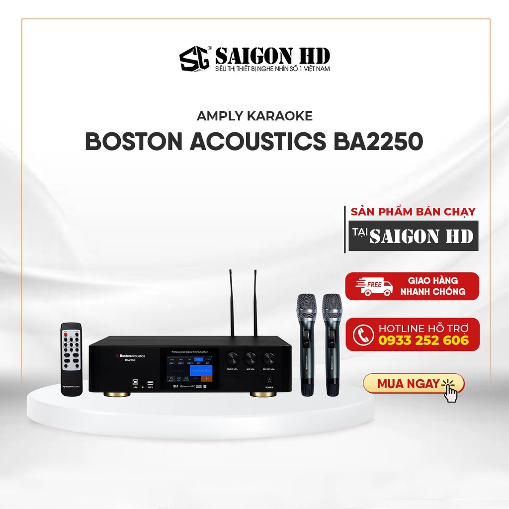 Amply Karaoke BOSTON ACOUSTICS BA2250 - Hàng Chính Hãng, Bảo Hành 12 Tháng