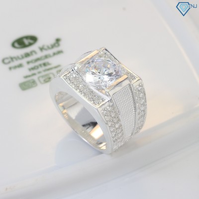 Nhẫn bạc nam bản to đính đá cao cấp NNA0173 Trang Sức TNJ