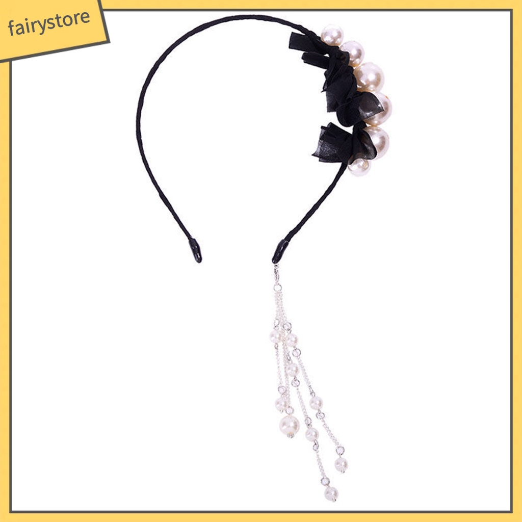Băng Đô Cài Tóc Đính Ngọc Trai Giả Sang Trọng Cho Nữ