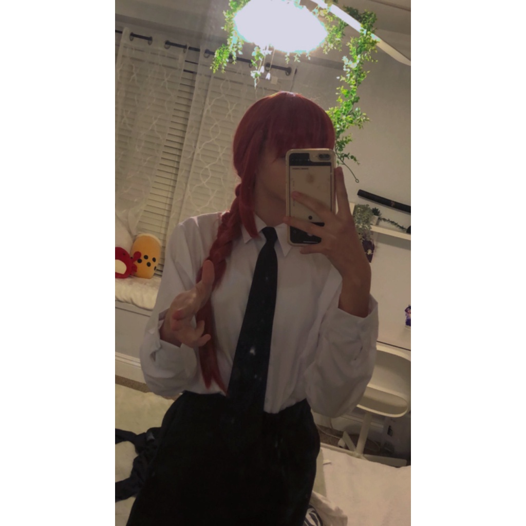 Bộ Tóc Giả Màu Đen Hóa Trang Nhân Vật Chainsaw Man Makima Cho Nam Và Nữ