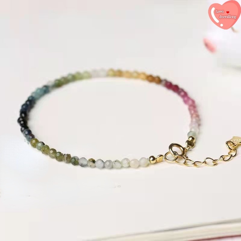Vòng tay đá Tourmaline tự nhiên màu gradient 2.5mm
