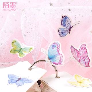 Bộ 46 miếng dán họa tiết bươm bướm dùng trang trí sổ lưu niệm