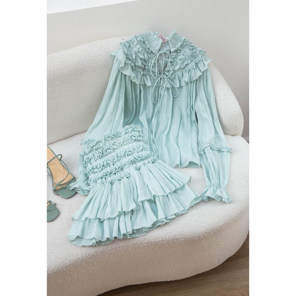 SÒ VINTAGE - JOYCE Set áo và chân váy nhún