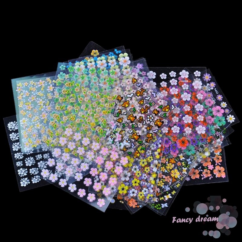 Set 30 tấm sticker 3D dán trang trí móng tay tiện dụng
