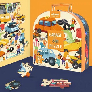 Vali Xếp Hình Garage Ô Tô - Mideer Garage Puzzle 104 pcs