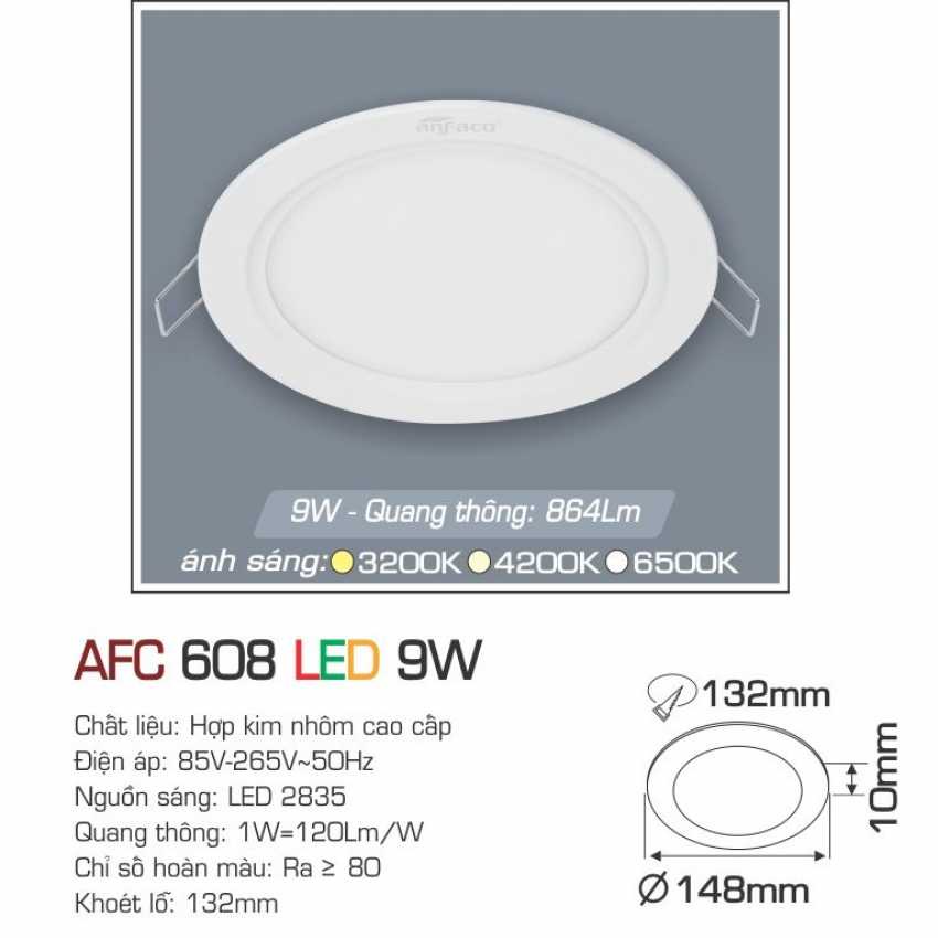 Đèn LED âm trần downlight Anfaco AFC 608