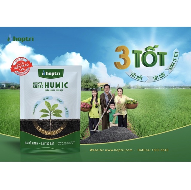 Phân bón lá hữu cơ sinh học Hợp Trí Super Humic gói 1kg