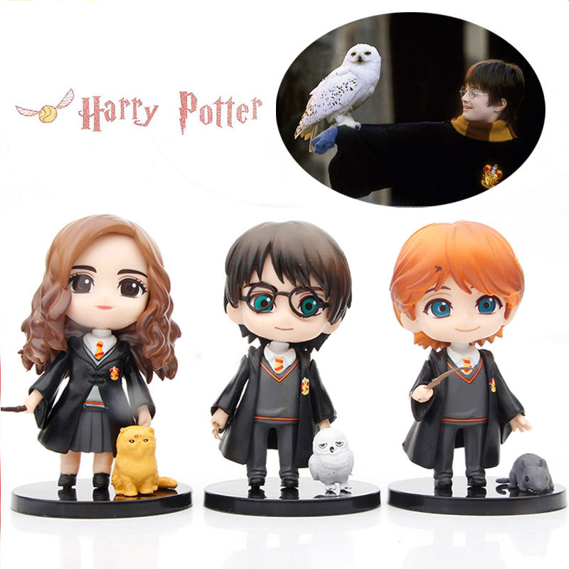 Set 3 Mô Hình Nhân Vật Phim Harry Potter Bằng Pvc Trang Trí Bánh