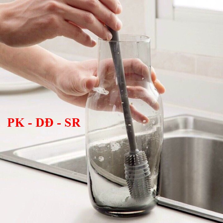 Cọ Rửa Ly, Cốc, Chén, Bình Sữa Silicon Cán Dài Tiện Dụng - Siêu Rẻ