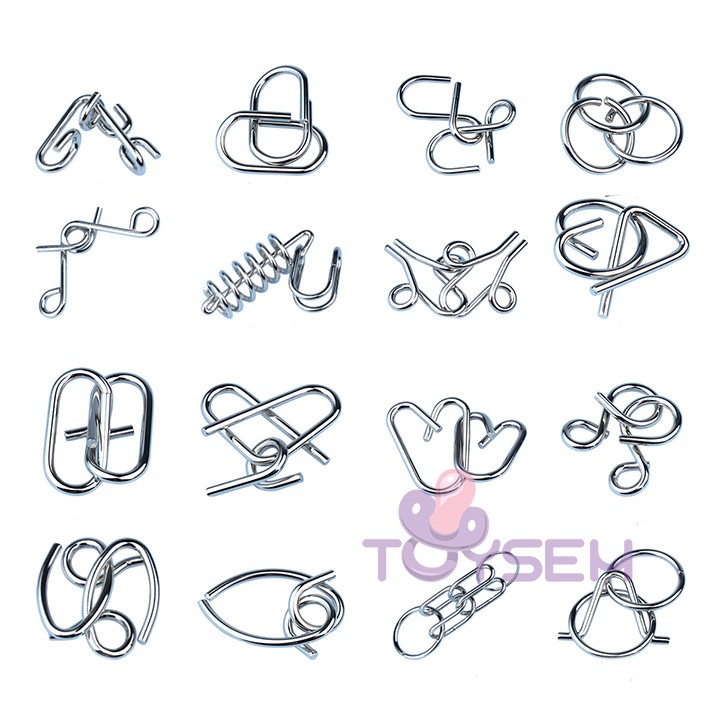Đồ chơi tháo luồng lắp vòng kim loại trí tuệ Nhật Bản 8 món Toysem dành cho trẻ từ 3 tuổi - Quà tặng sinh nhật cho bé