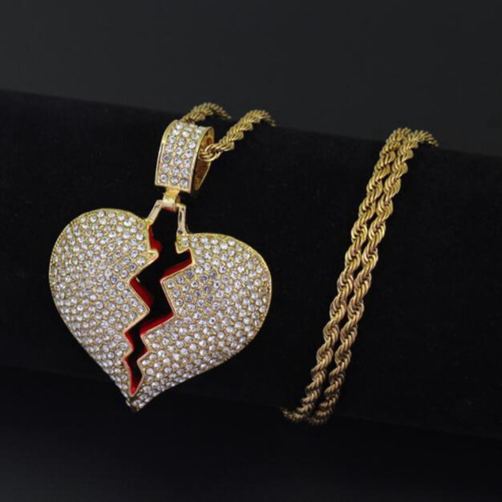 Personality Broken Heart New Men And Women Couples Pendant, Hip Hop Necklace, Alloy Model