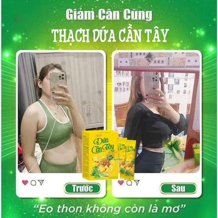 Mẫu mới Thạch dứa giảm cân dứa cần tây collagen giảm cân cấp tốc an toàn nhanh hiệu quả thuốc giảm cân