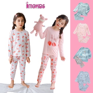 Đồ bộ dài tay bé gái Belalu 12-32kg bộ thun dài tay Quảng Châu xuất Hàn cotton họa tiết dễ thương quần áo trẻ em dài