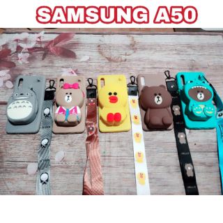 ốp lưng thú túi tặng kèm dây đeo cổ cho samsung a50 - soạn mẫu ngẫu nhiên