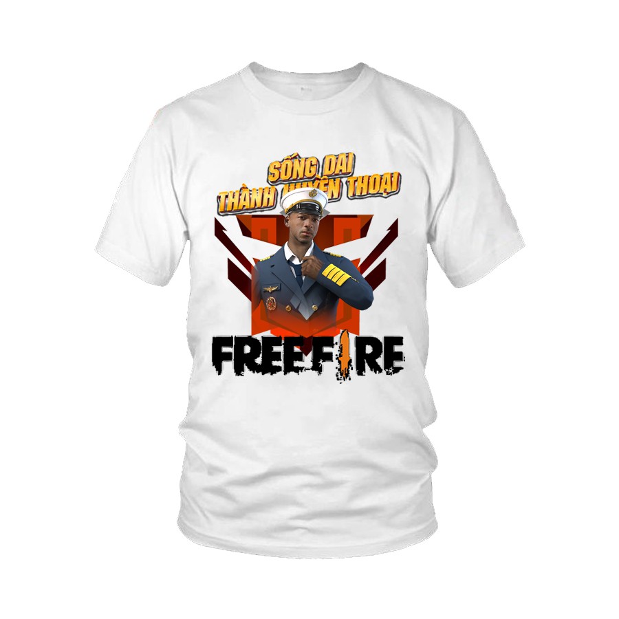 Áo thun game Free Fire full nhân vật dành cho cả nam và nữ M1 - Trắng