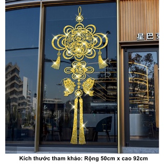  Decal trang trí Tết - Chữ phúc phối cá chép mẫu mới cao 