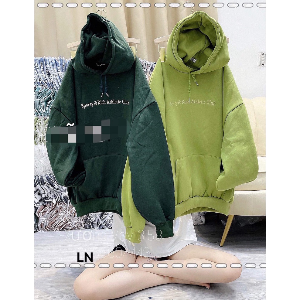 Áo hodie sporty Chất nỉ cotton for thụng tay bồng Mũ 2 lớp xịn xò,ln