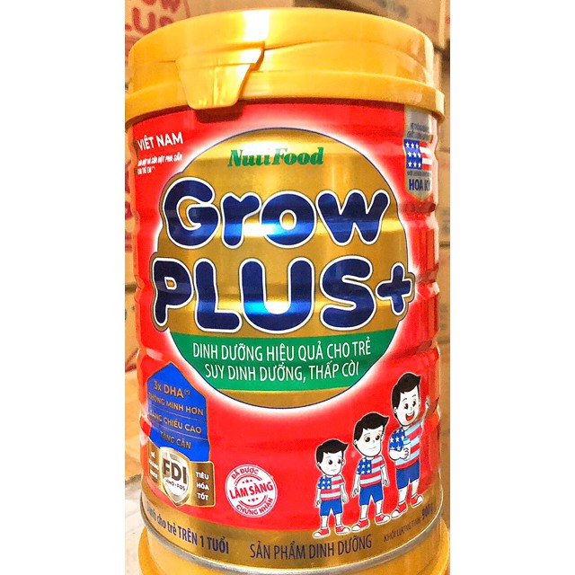 (Tặng quà) Sữa Grow Plus+ (đỏ) 900g NutiFood MẪU MỚI date 2023