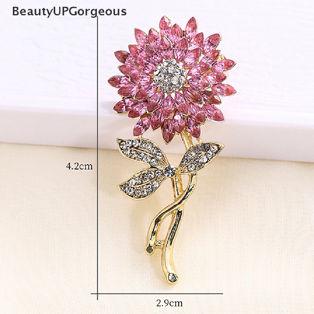 Ghim Cài Áo Hình Hoa Hướng Dương Đính Đá Pha Lê Đẹp Mắt
