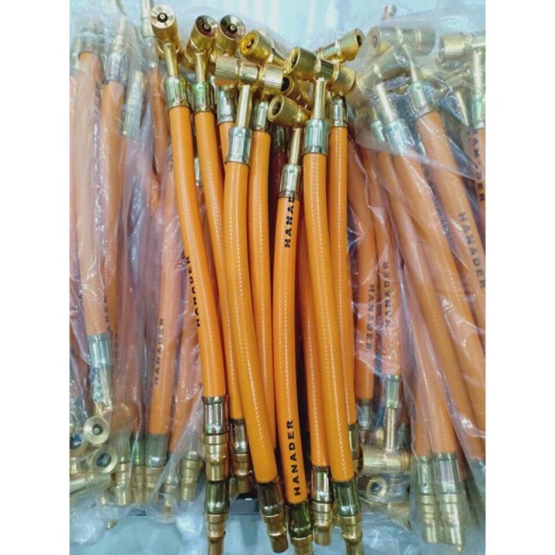Dây bơm lốp ô tô xe máy dạng đầu kẹp cao cấp, ren 13mm cực bền