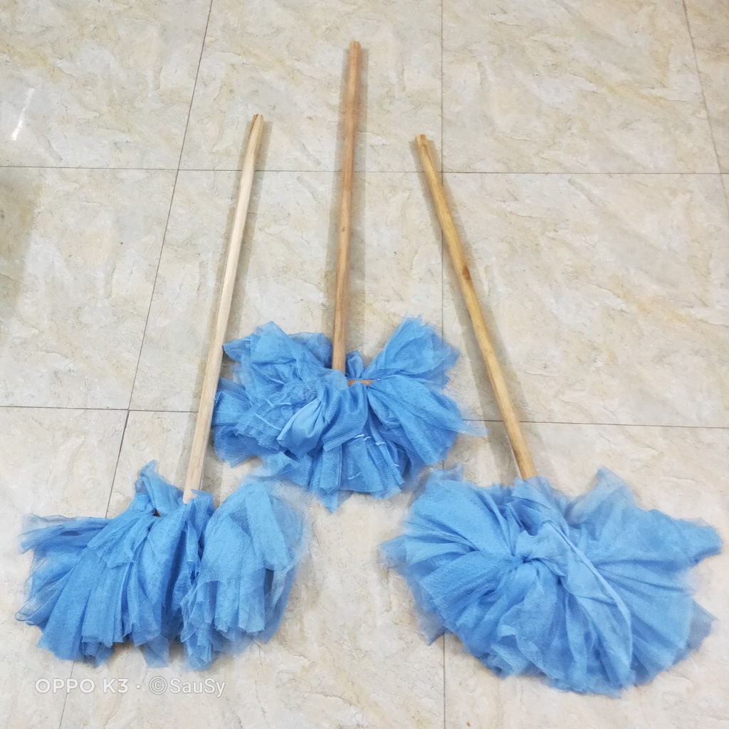 Cây lau nhà bằng vải màn cán gỗ dài 115cm