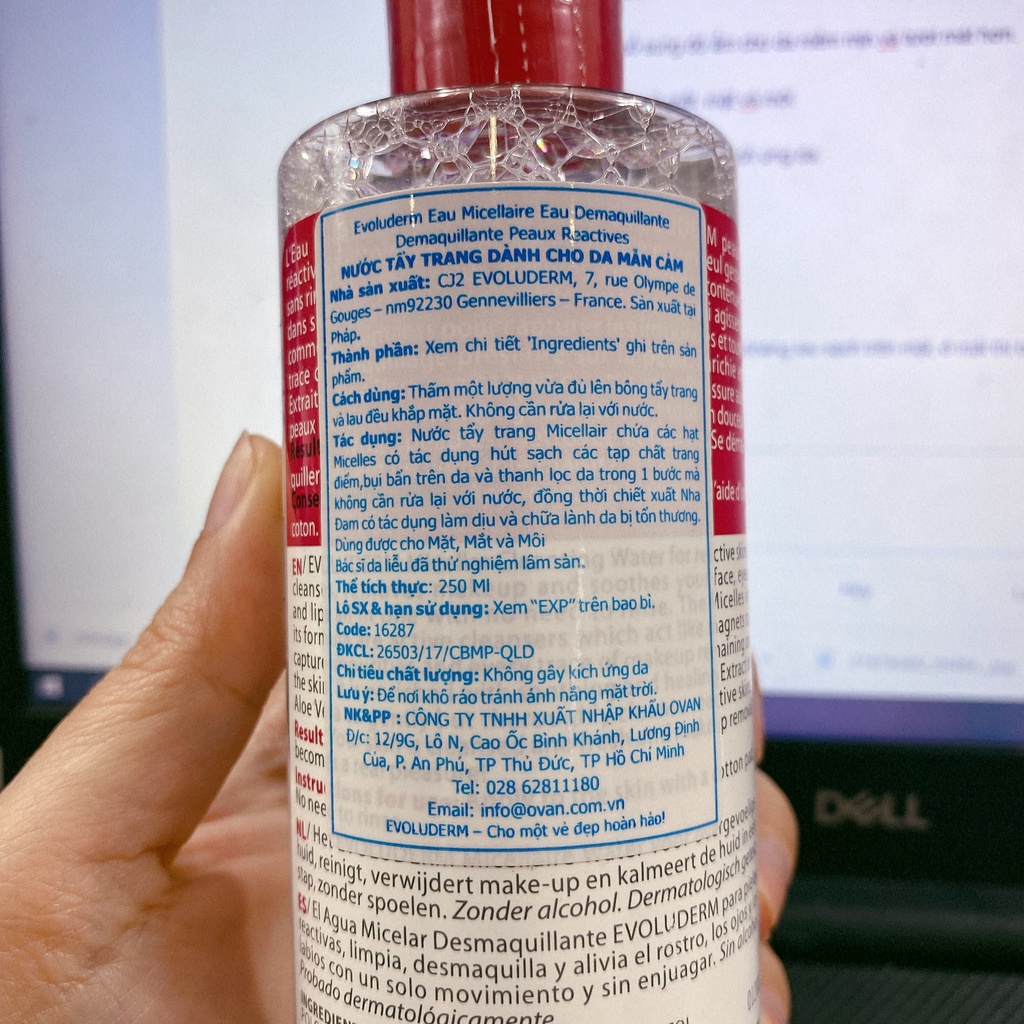 Nước Tẩy Trang Evoluderm Micellar Cleansing Water