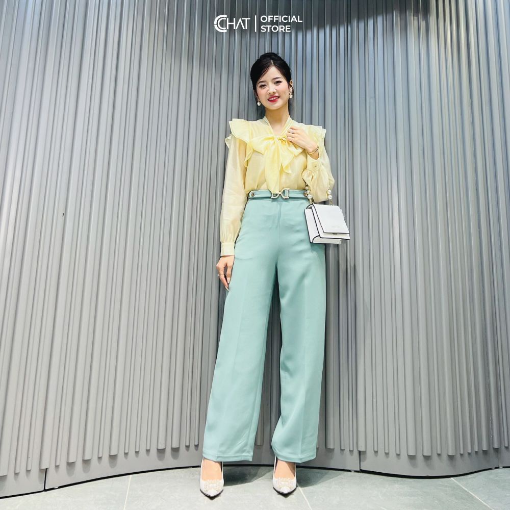 Áo bèo vai nơ buộc cổ CChat Clothes