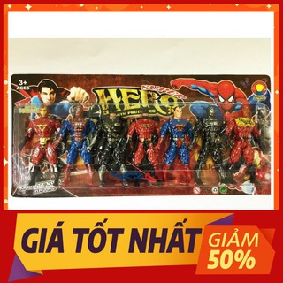 ✅FREESHIP 50K✅ Đồ Chơi Siêu Nhân Biệt Đội Siêu Anh Hùng - Gồm 7 Nhân Vật, Phát Sáng Đỏ, Cử Động Khớp Tay Chân Cao Cấp